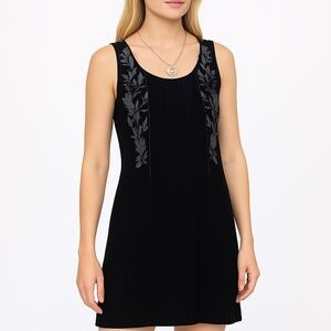 Johnny Was Velvet Embroidered Dress